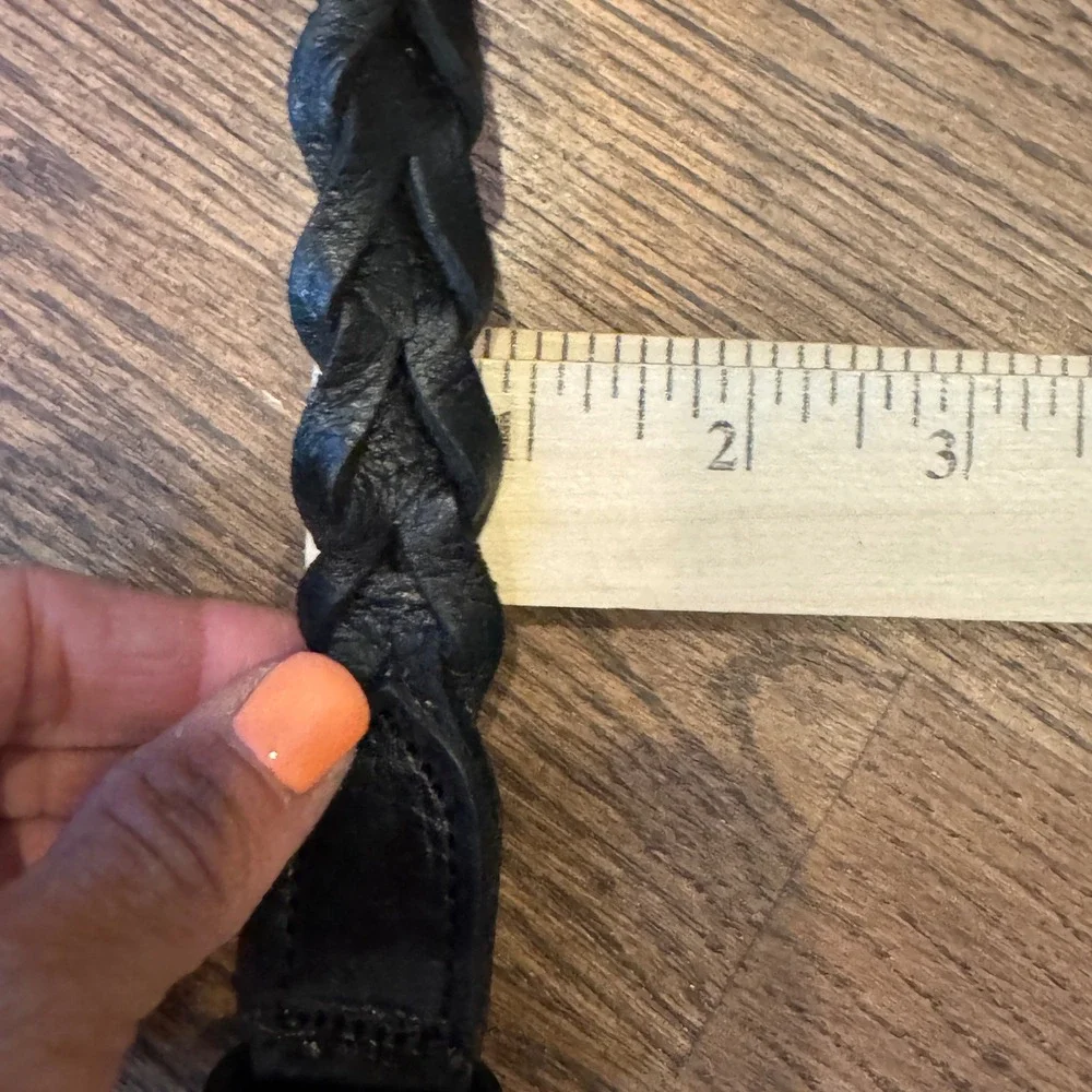 Vtg Motif 56 Braided Genuine Leather Belt Morocco Mens Big & Tall Size 60 66 in